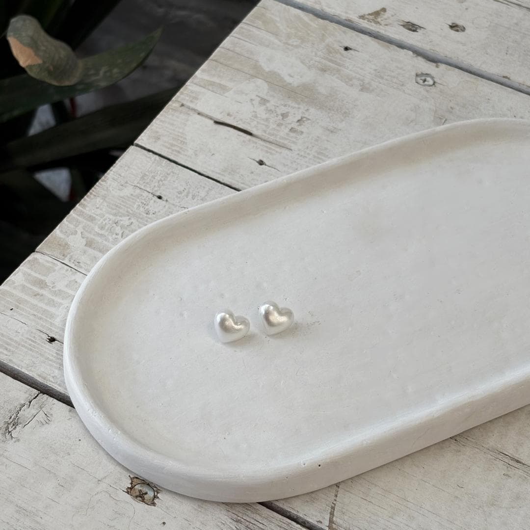 گوشواره مرواریدی قلبی میخی کد E138