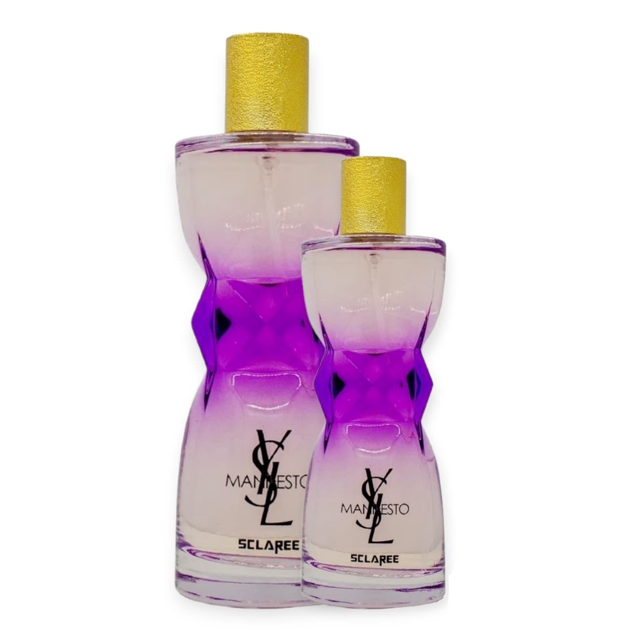 ادو پرفیوم زنانه اسکلاره SCLAREEمدل منیفستو Manifesto بزرگ و مینیاتوری حجم 100 و30میلی لیتر