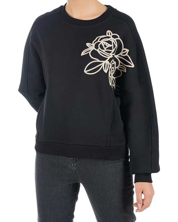 سویشرت زنانه جلو بسته مشکی سرژه Serge کد 203559