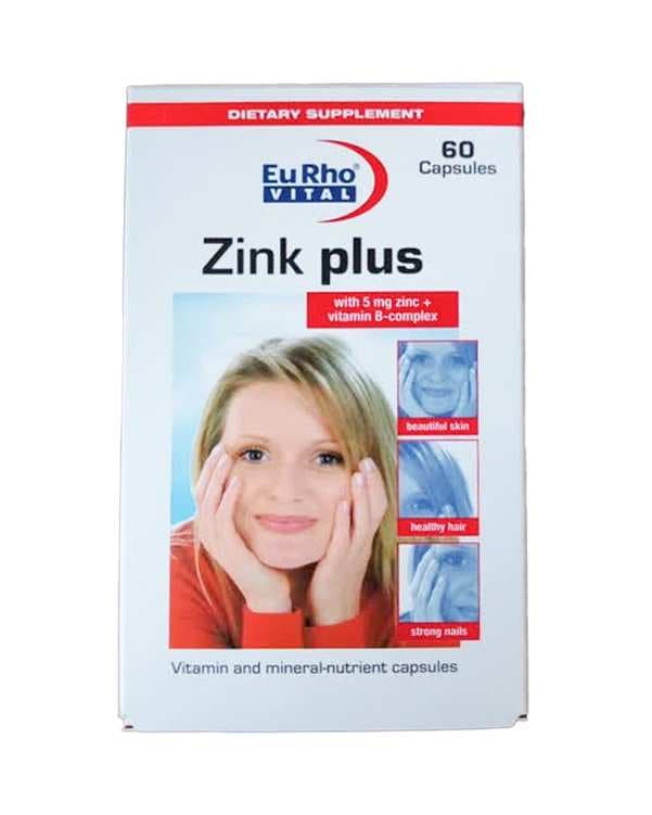 کپسول زینک پلاس ب کمپلکس یوروویتال بسته 60 عددی
