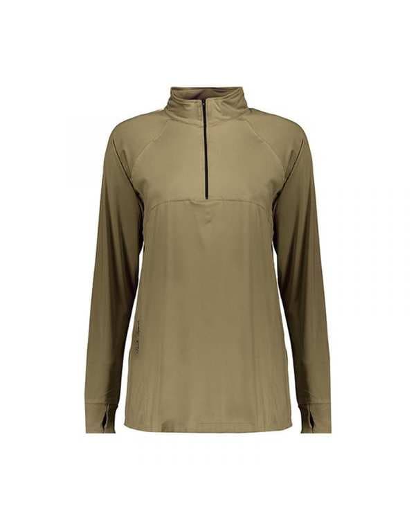 تی شرت زنانه نیم زیپ خاکی پانیل Panil کد 416