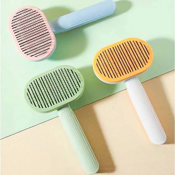 برس موی سگ و گربه با دکمه تخلیه مو