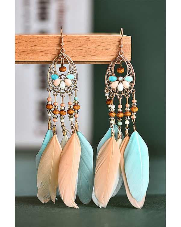 گوشواره زنانه طرح دریم کچر آبی صورتی هومنیتی Whomanity مدل BH01130-22