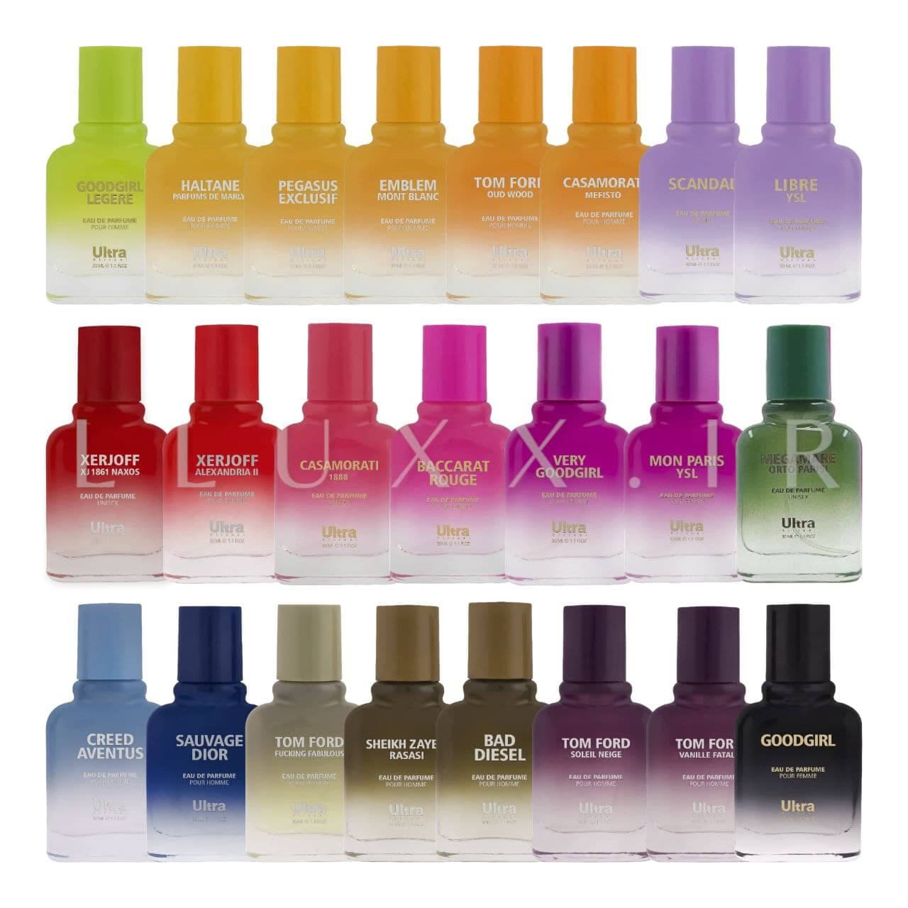 ادوپرفیوم مردانه و زنانه اولترا ULTRA انواع رایحه حجم 30 میلی لیتر