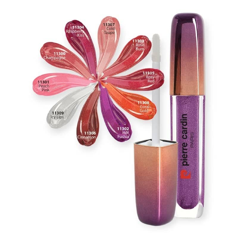 رژ لب مایع اکلیلی شاین پیرکاردین پاریس PIERRE CARDIN مدل گلایتر دار