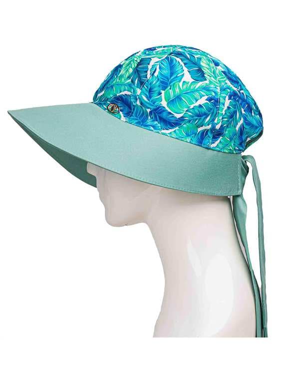 کلاه زنانه دورو شش پر نقاب بلند سبز پسته ای تارتن Tartan طرح هاوایی برگی کد 4142305345