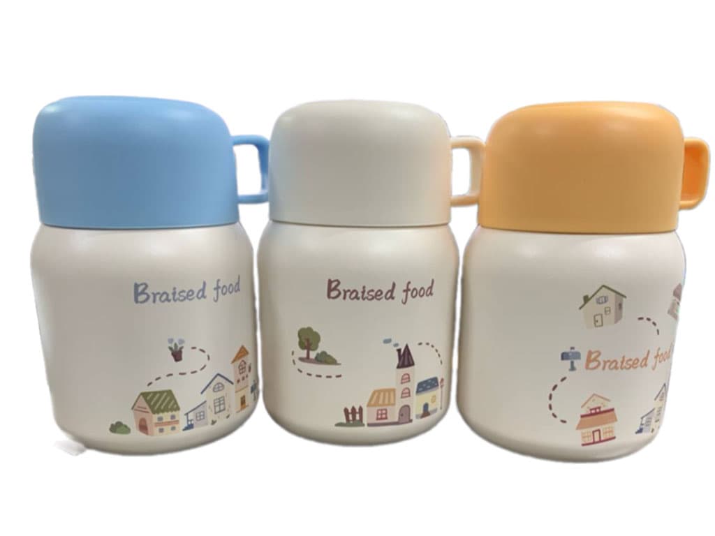 فلاسک و ظرف غذا استیل حجم 500 میلی لیتر با قاشق تاشو