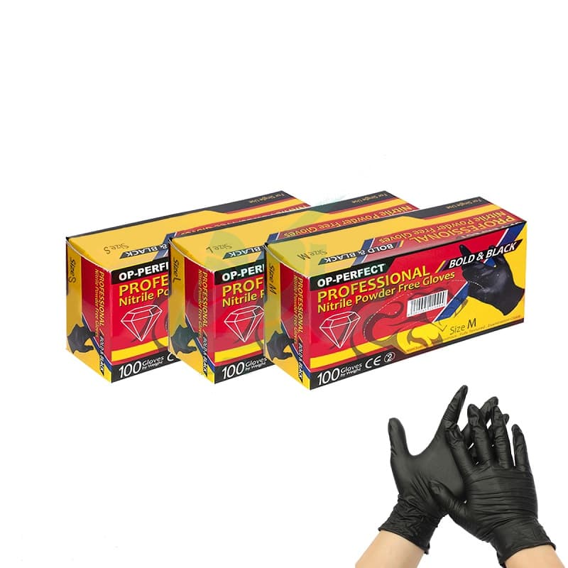 دستکش نیتریل مشکی اوپی پرفکت 100 عددی سایز اسمال size:s OP Perfect