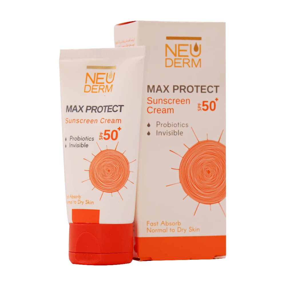 کرم محافظ آفتاب مکس پروتکت اس پی اف 50 بی رنگ مناسب انواع پوست 50 میل ـ نئودرم