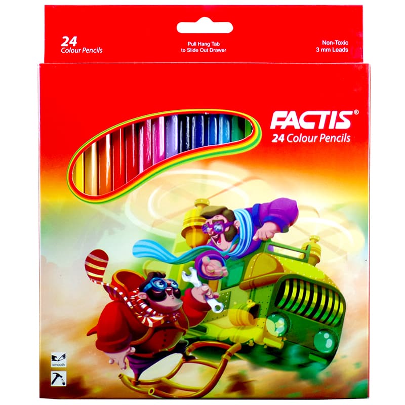 مداد رنگی 24 رنگ جعبه مقوایی فکتیس FACTIS