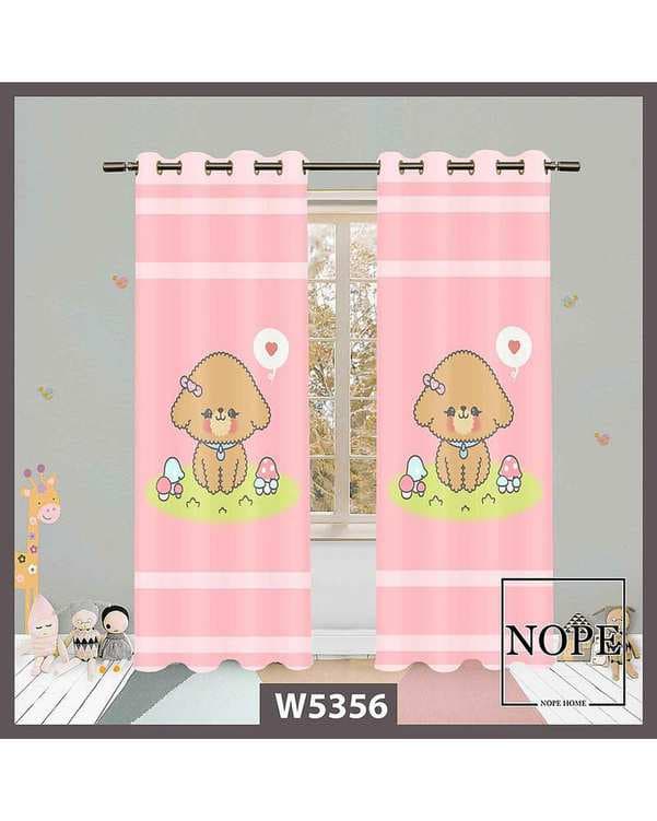 پرده کودک مخمل نوپه هوم Nopehome مدل پانچی طرح سگ قهوه ای کد W5356