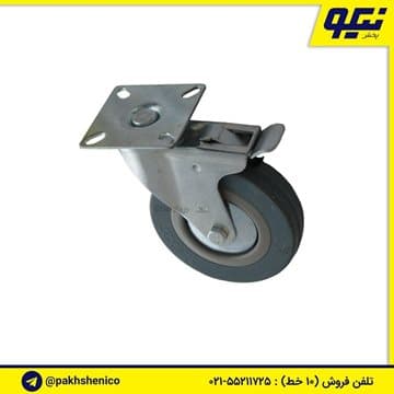 چرخ بیمارستانی قطر 125 میلی متر کفی ترمزدار گردان