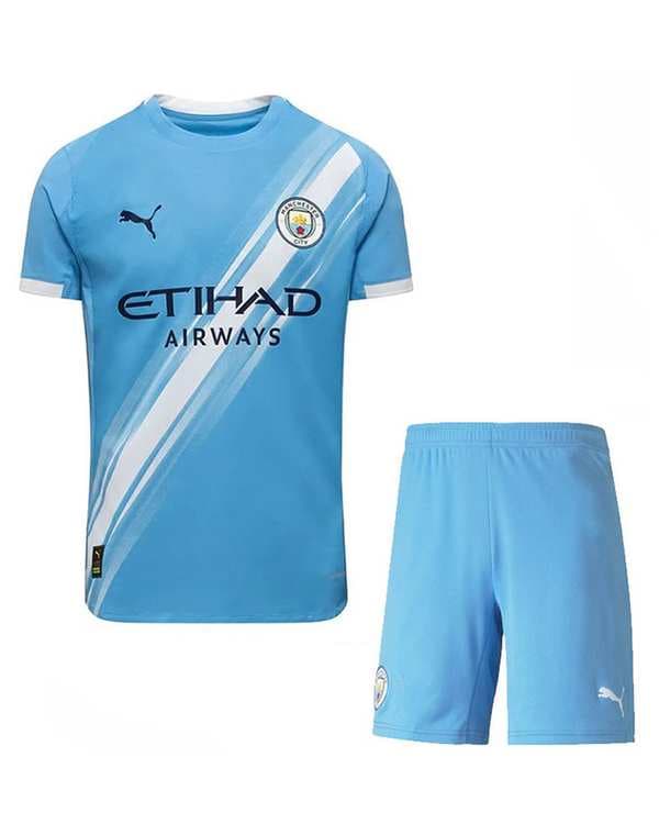 ست تی شرت و شلوارک ورزشی مردانه آبی روشن پانیل Panil مدل منچستر سیتی کد Home 2026