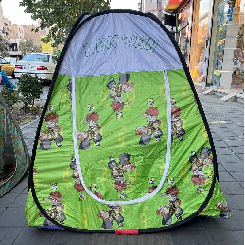 چادر مسافرتی کودک سایز دونفره فنری طرح بن تن (BEN10 ) مناسب بازی کد3