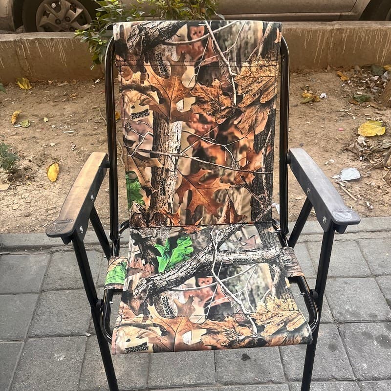 صندلی مسافرتی مدل مبلی و تاشو دسته دار با فوم نشیمنگاه طرح جنگل مناسب سفر و ماشین کد1