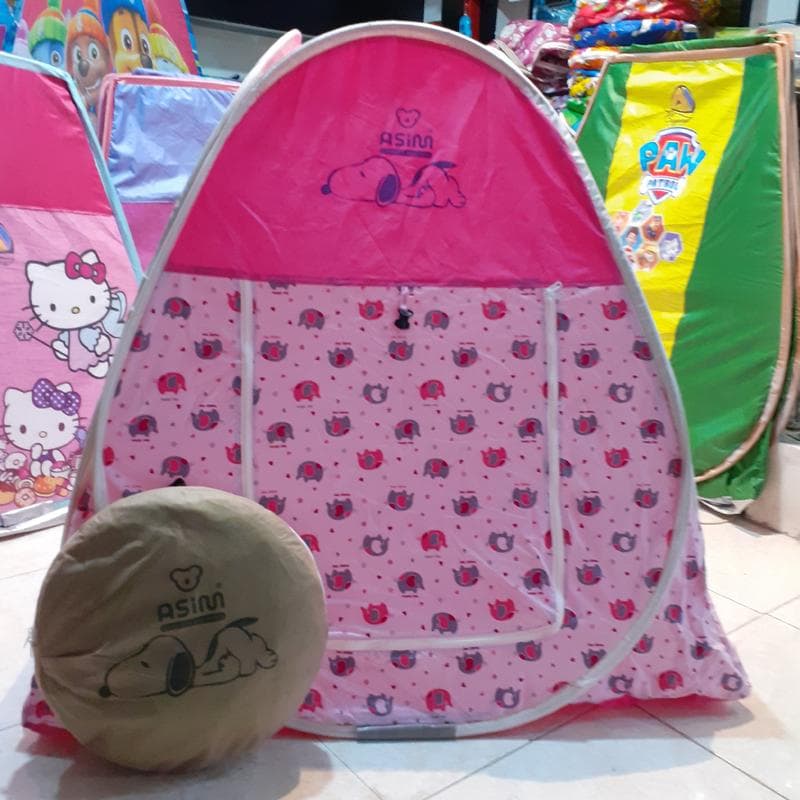 چادربازی فنری کودک تترون صورتی