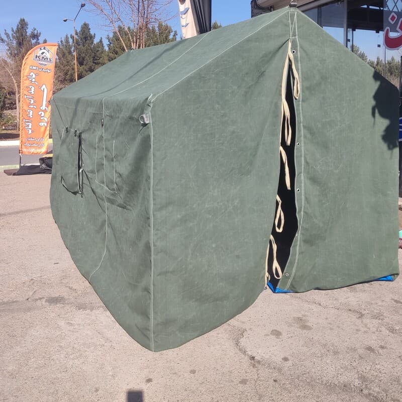 چادر مسافرتی خیمه اسکلتی 3در4 برزنت آستردار ضدآب جنس برزنت ضخیم رنگ روشن