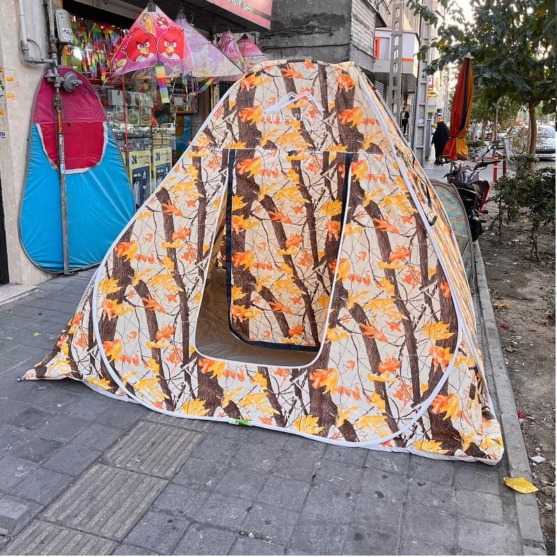 چادر مسافرتی 12نفره فنری تاشو با جنس برنو مدل استتار در 3 طرح جذاب کد7