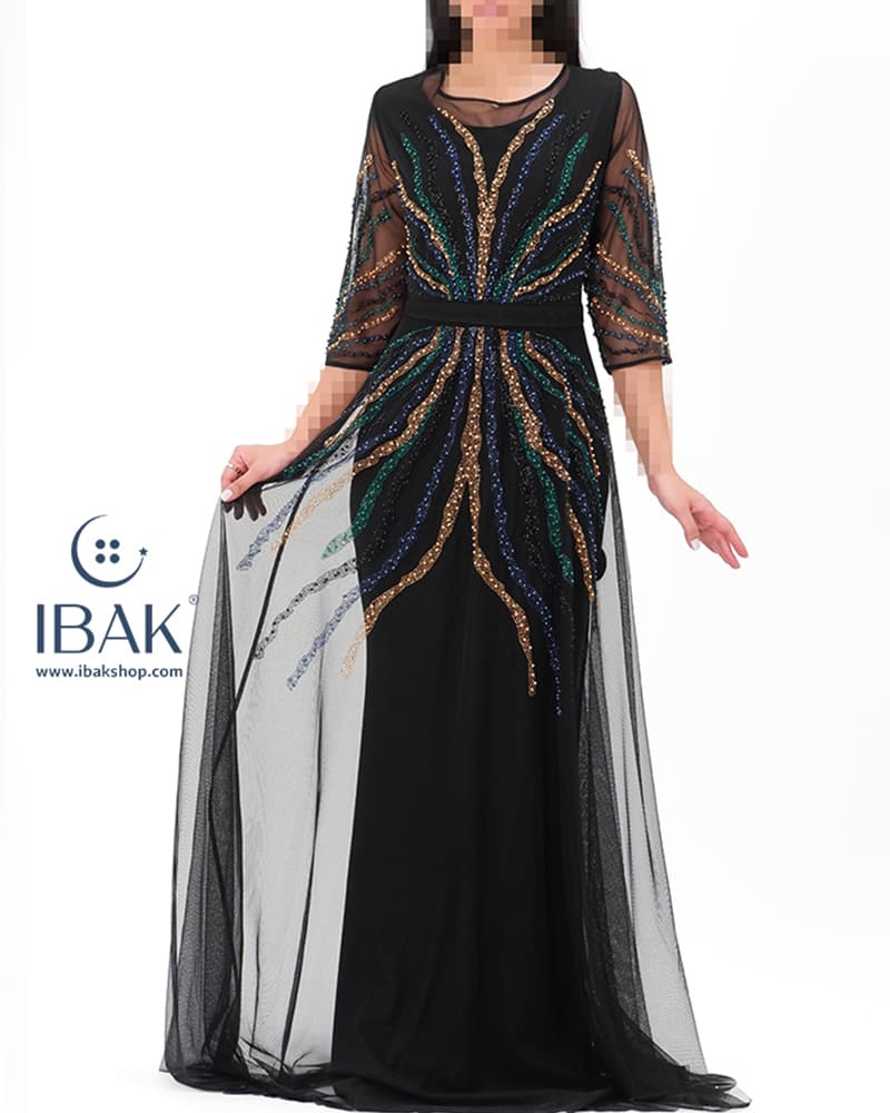 لباس مجلسی سایز بزرگ خورشیدی رنگی ad