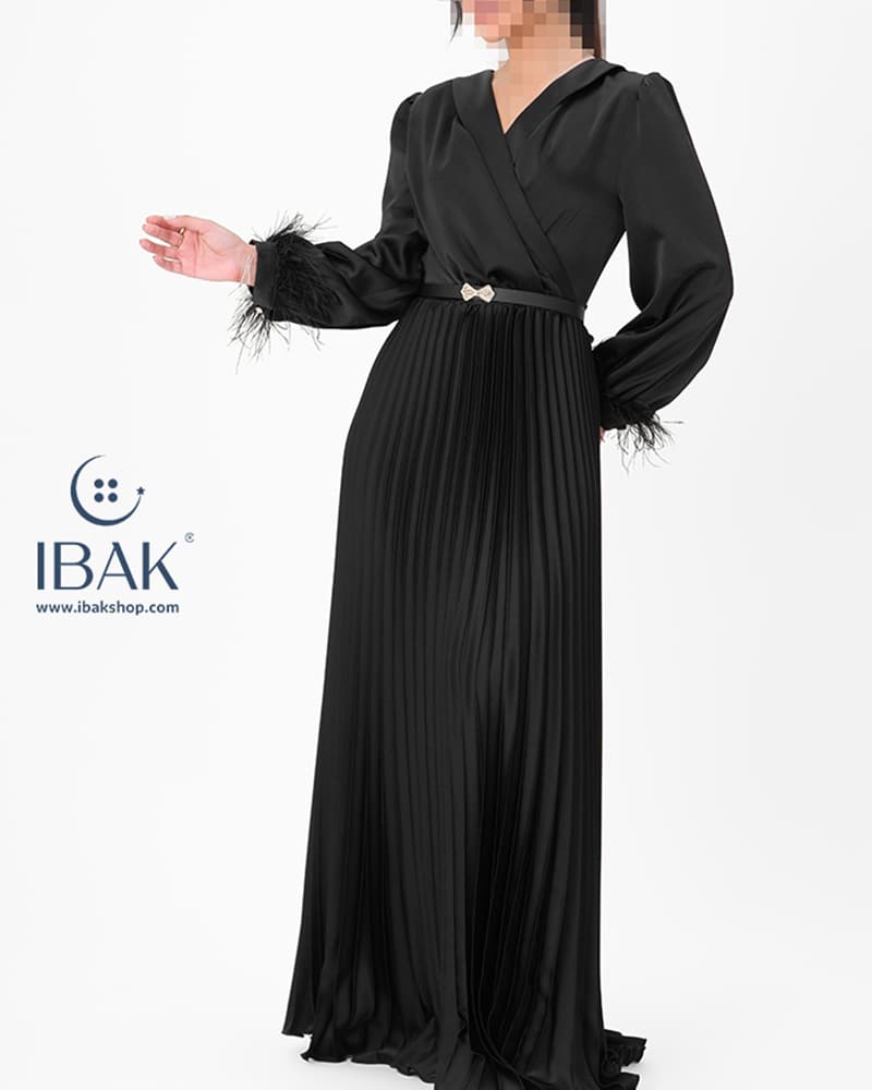 پیراهن زنانه چپ و راستی پلیسه 6273 brns