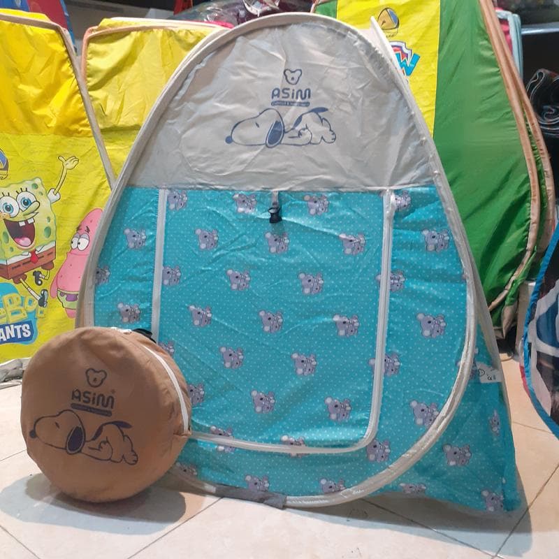 چادربازی فنری کودک تترون آبی