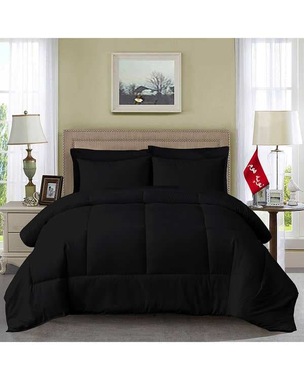 سرویس لحاف روتختی مینیمال دو نفره 6 تکه مشکی نوپه هوم Nopehome طرح مربعی کد ۱۳۹