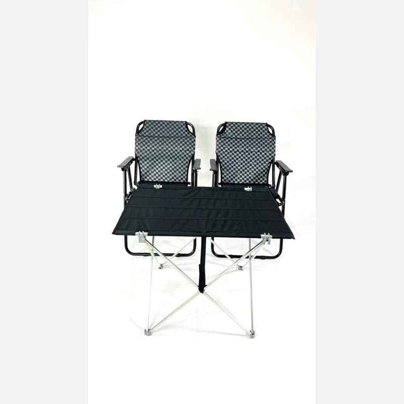 میز و صندلی تاشو مسافرتی 9 فنرها پلاس(ست دونفره)(پس کرایه)