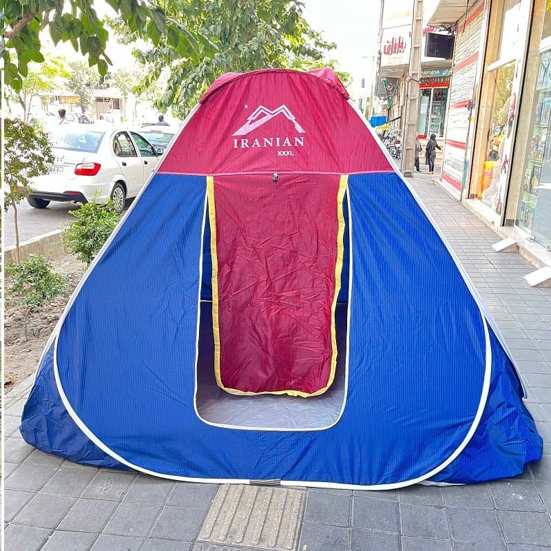 چادر مسافرتی 12 نفره مدل فنری تاشو کف ضخیم سفری ماشین صندلی موتور خودرو کد51