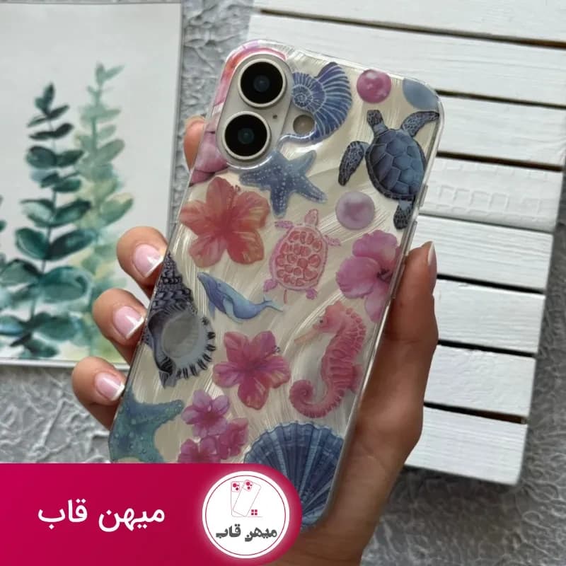 قاب گوشی آیفون صدفی اسب دریایی - کد (۱۱۰۵۷۴)