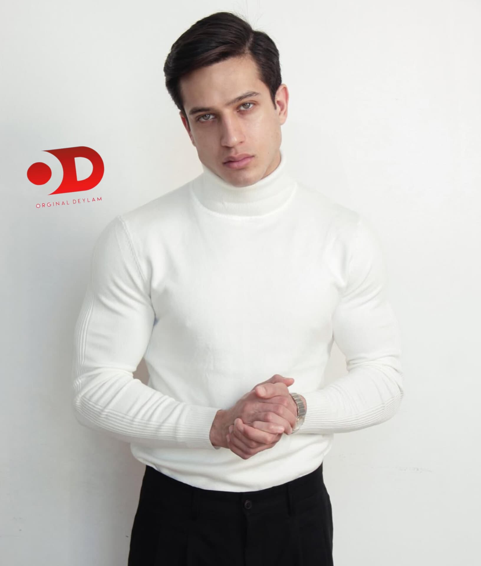 یقه اسکی سفید درجه یک مردانه مدل kft86r