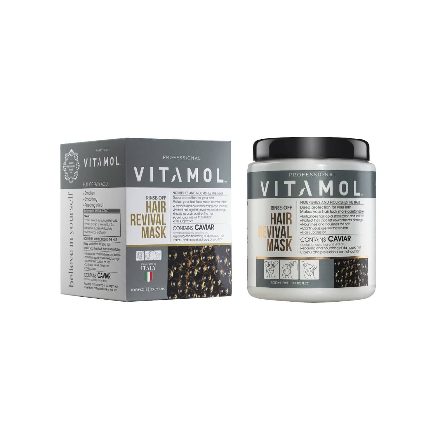 ماسک مو با آبکشی ویتامول مدل خاویار حجم 1000 میلی لیتر