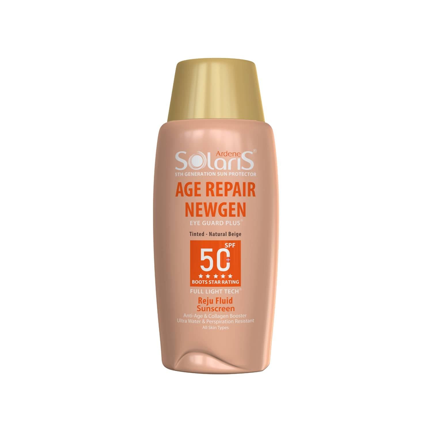 فلوئید ضد چروک و ضد آفتاب SPF50 رنگی آردن سولاریس مدل Age Repair newgen حجم 75 میلی لیتر