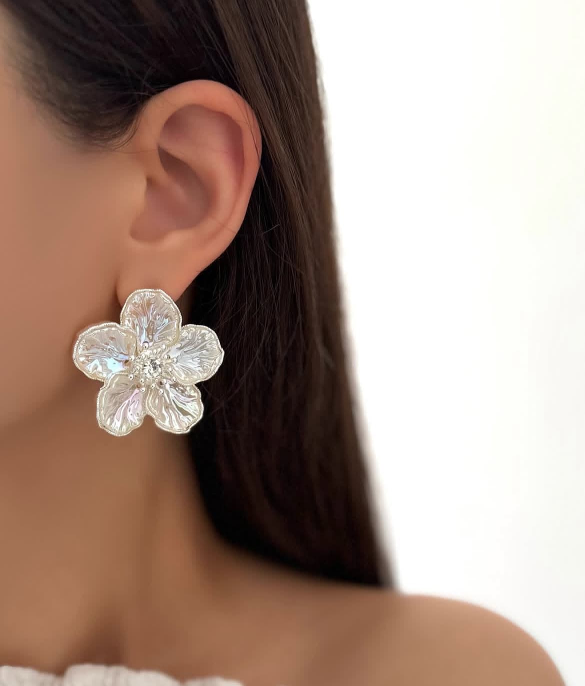 گوشواره وارداتی گل صدفی