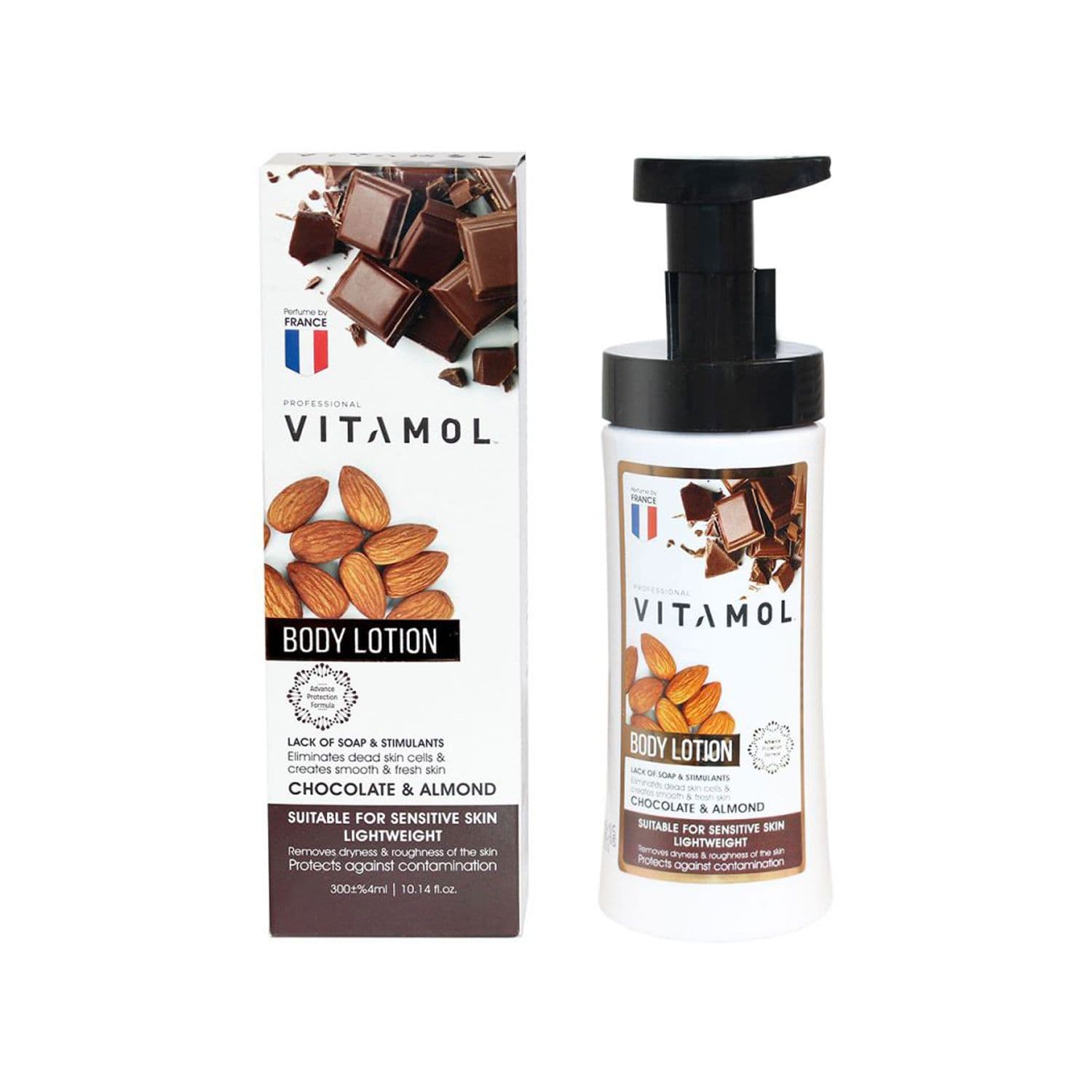 لوسیون بدن ویتامول با رایحه شکلات و بادام حجم 300 میلی لیتر