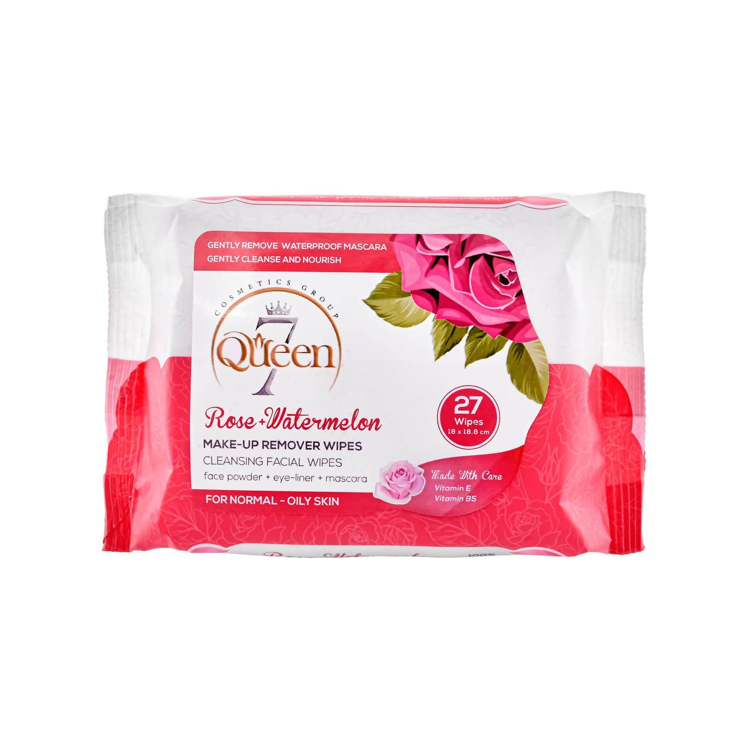 دستمال مرطوب پاک کننده آرایش سون کوئین مناسب پوست نرمال و چرب بسته 27 عددی