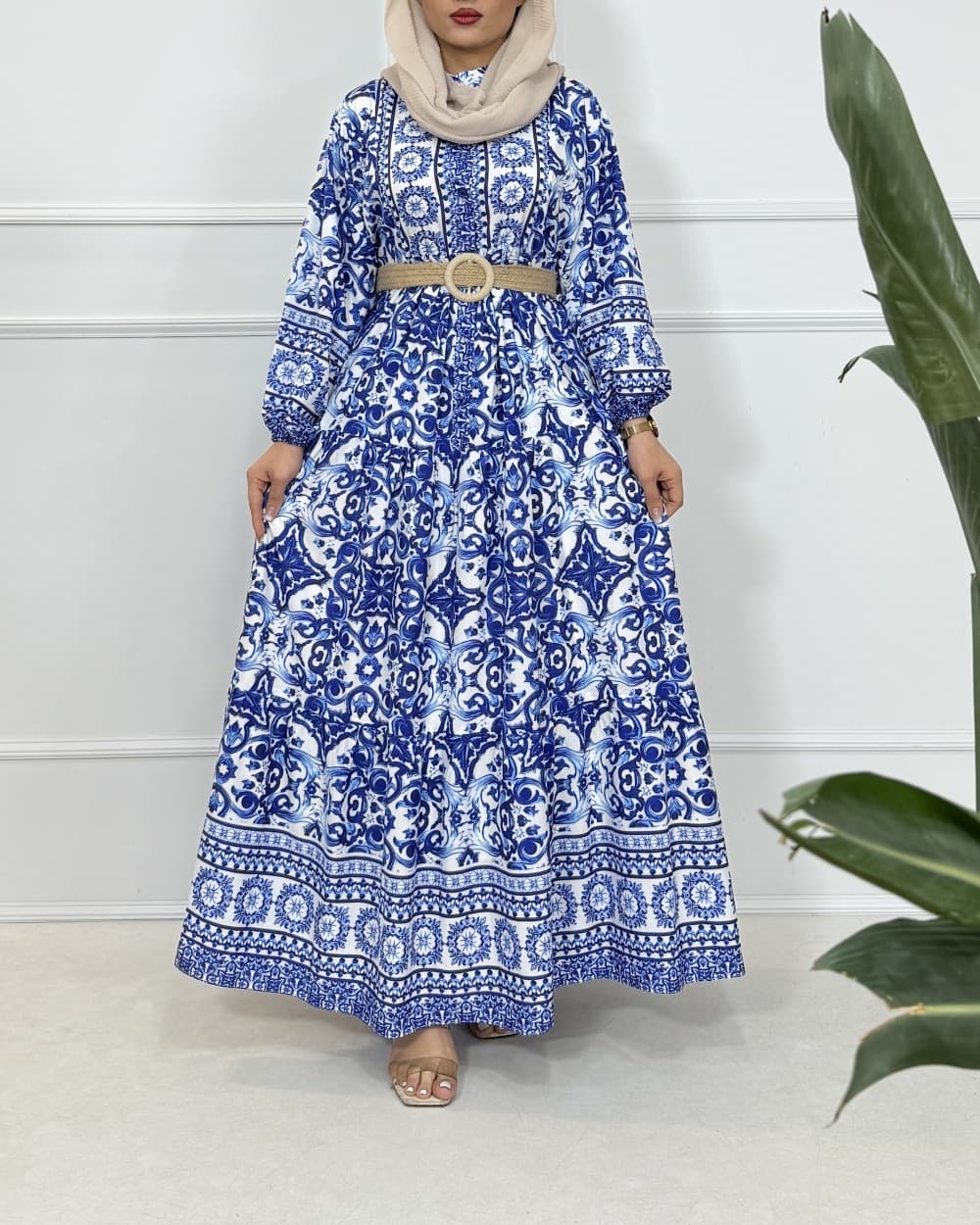 پیراهن ساحلی کاشی (مدل طوبا) - کد 846