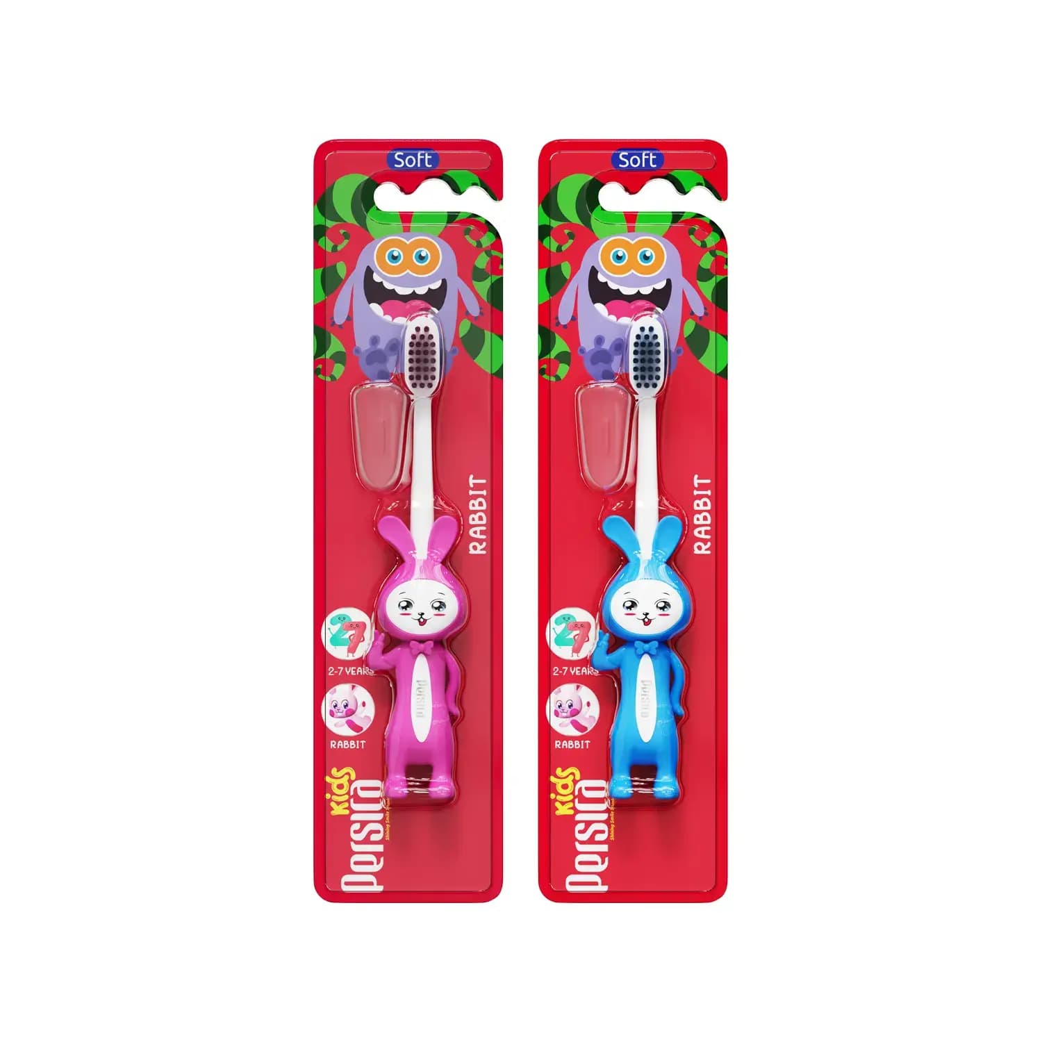 مسواک کودک پرسیکا طرح خرگوش با برس نرم کد P313 - صورتی