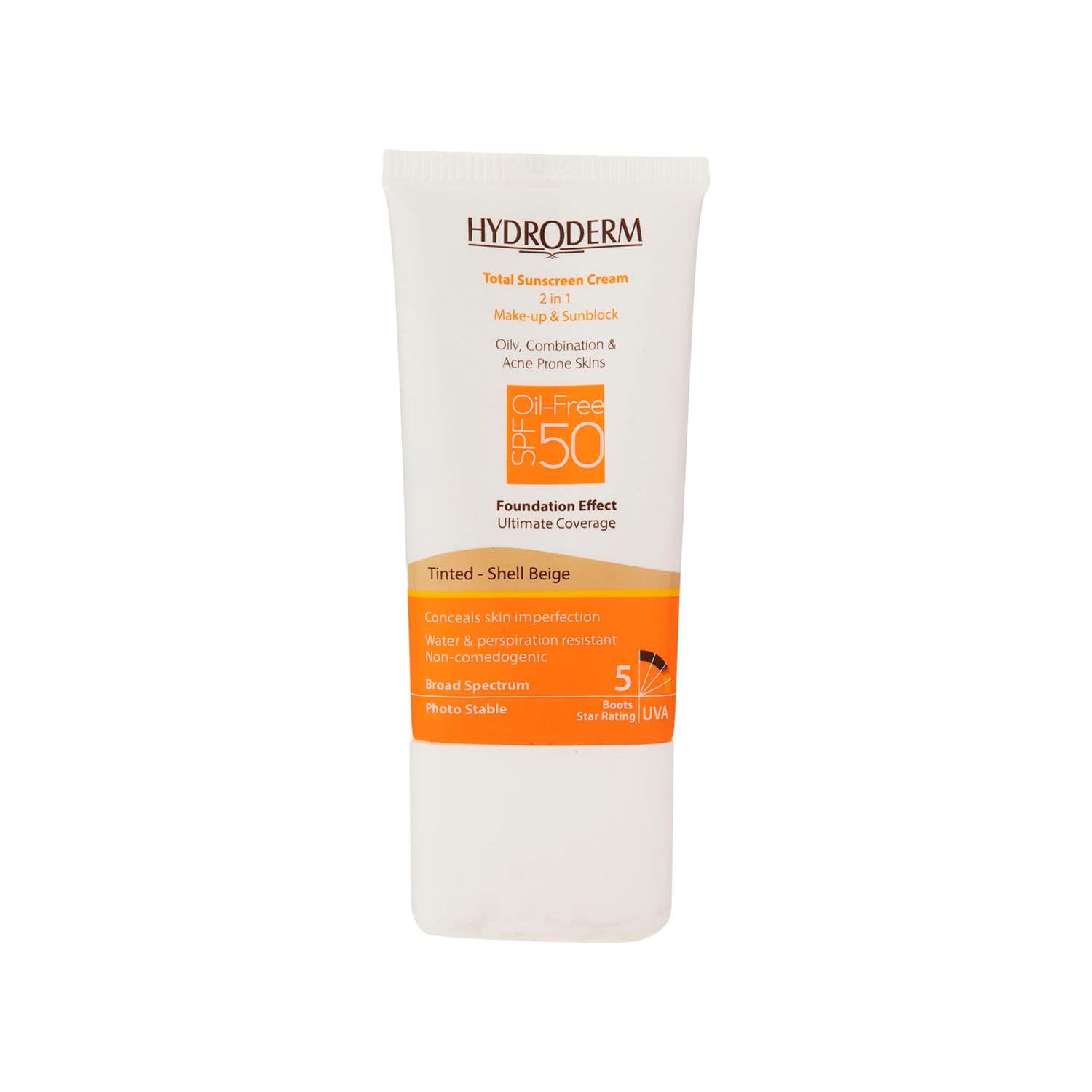 کرم ضد آفتاب فاقد چربی 2In1 هیدرودرم SPF50 حجم 40 میلی لیتر - بژ صدفی