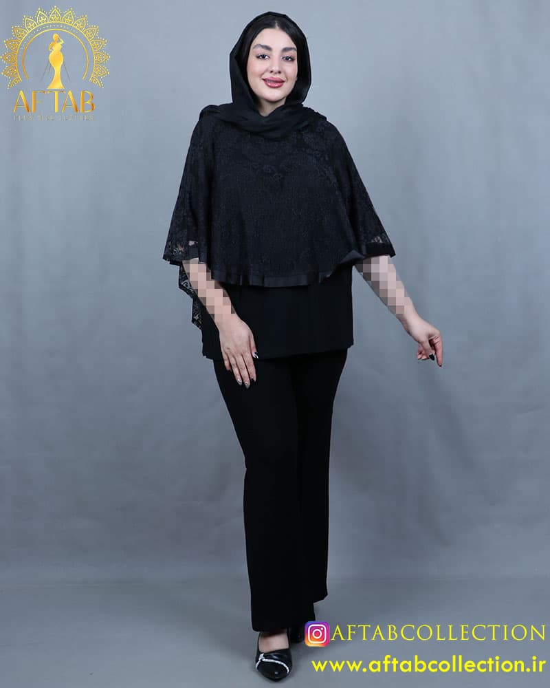 شومیز پانچ گیپور نواردوزی سایزبزرگ 4374