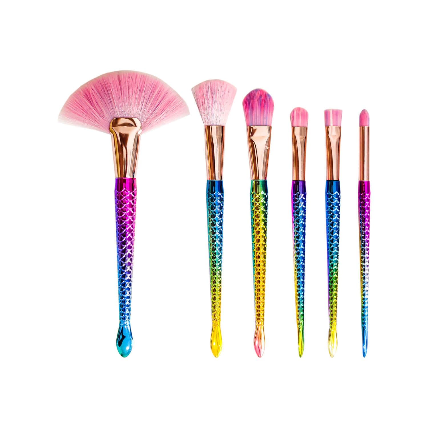 ست براش آرایشی سوییت رز مدل Scales طرح پری دریایی مجموعه 6 عددی