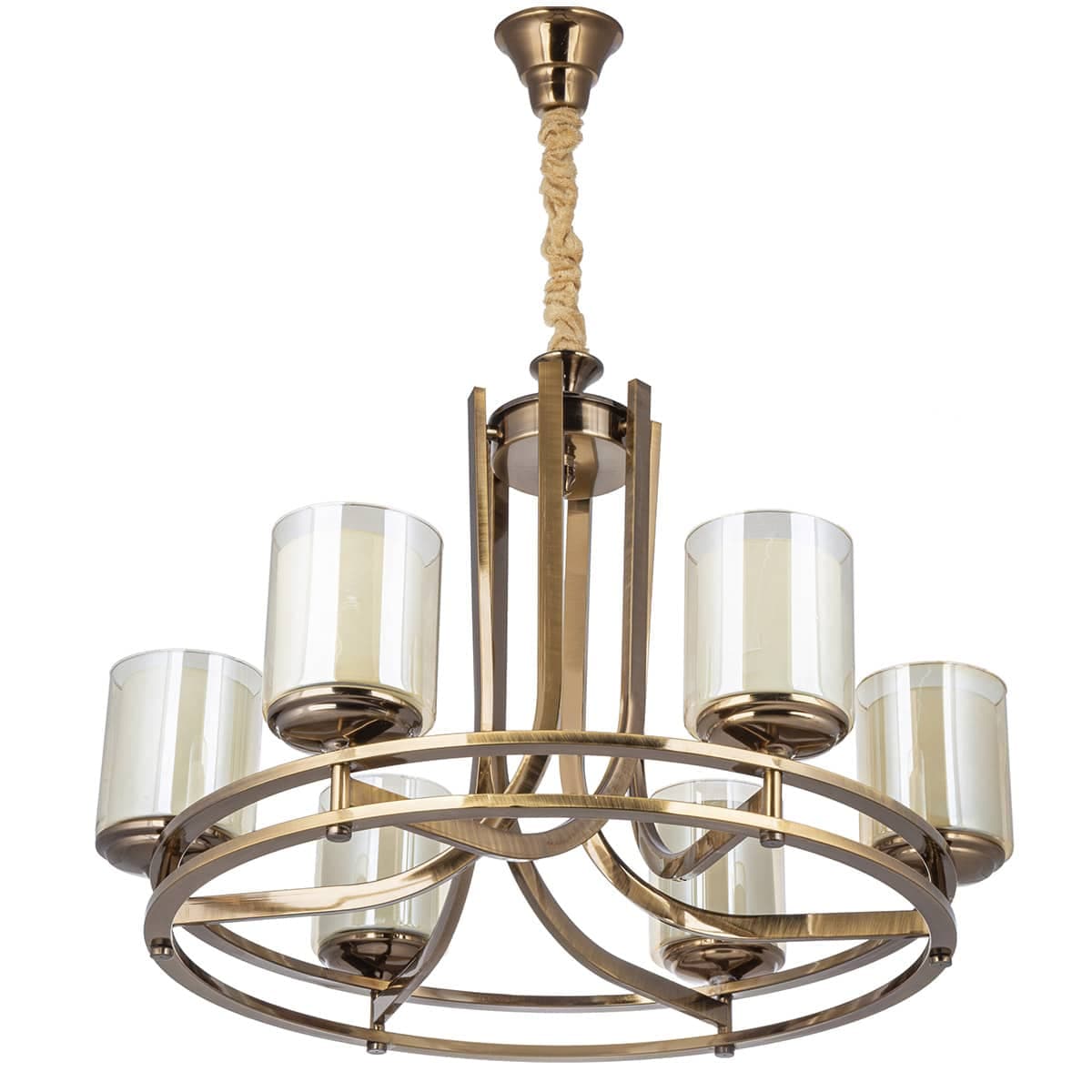 لوستر 6 شعله چشمه نور کد N2667/6A آنتیک