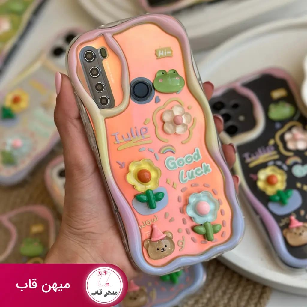 قاب گوشی آیفون هولوگرامی گل برجسته - کد (۲۲۴۰۴)