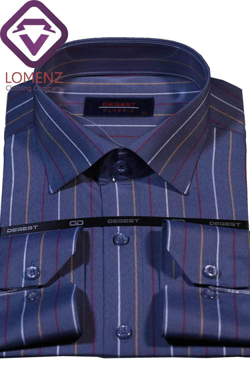پیراهن جعبه ای راه راه برند DEGEST کد 03-101