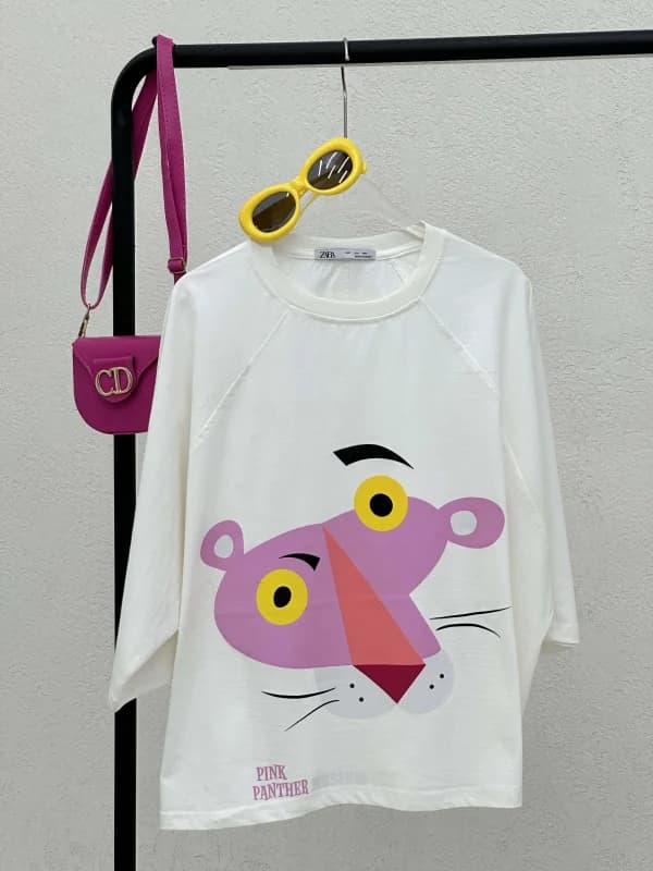 تیشرت پلنگ صورتی