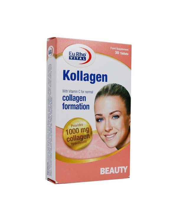 قرص کلاژن 1000 میلی گرم و ویتامین سی یوروویتال بسته 30 عددی