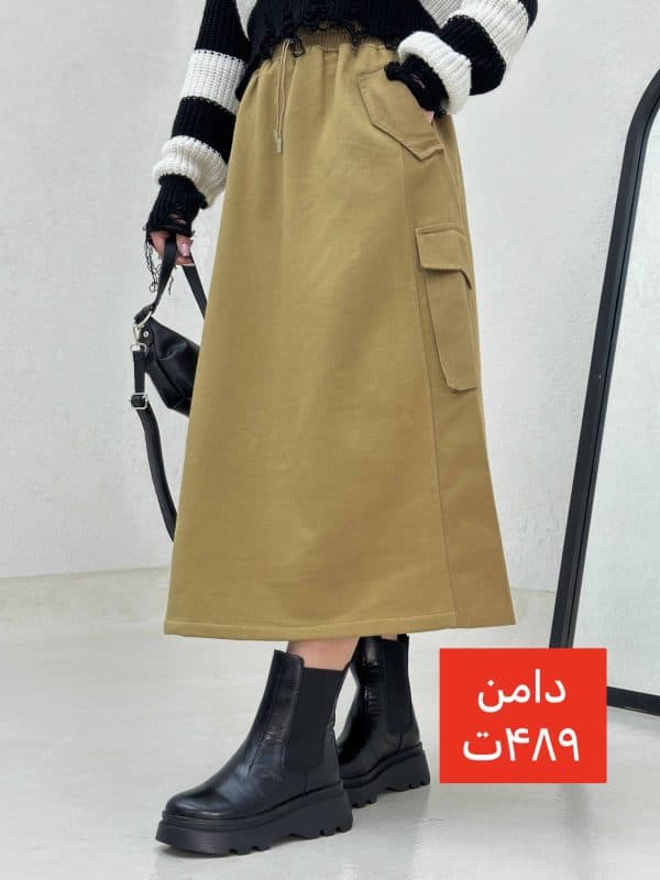 دامن کتان چهارجیب