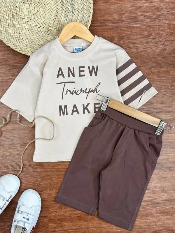 تیشرت و شلوارک اسپرت نسکافه ای