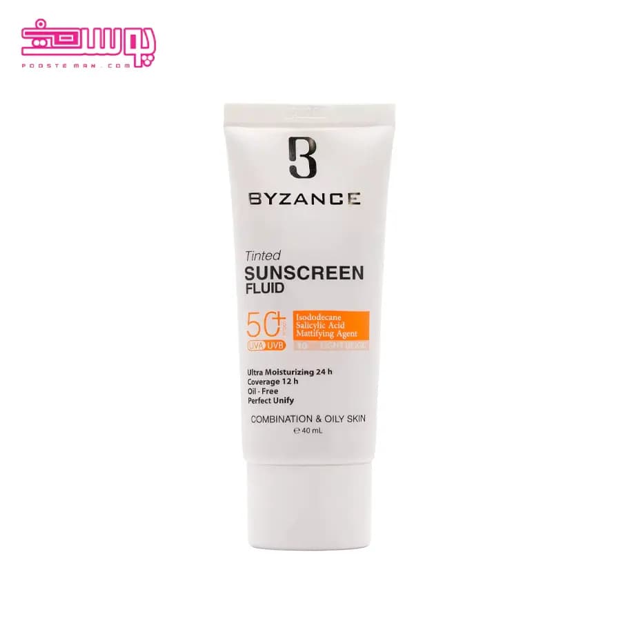 فلوئید ضد آفتاب رنگی بیزانس SPF 50 حجم 40ml