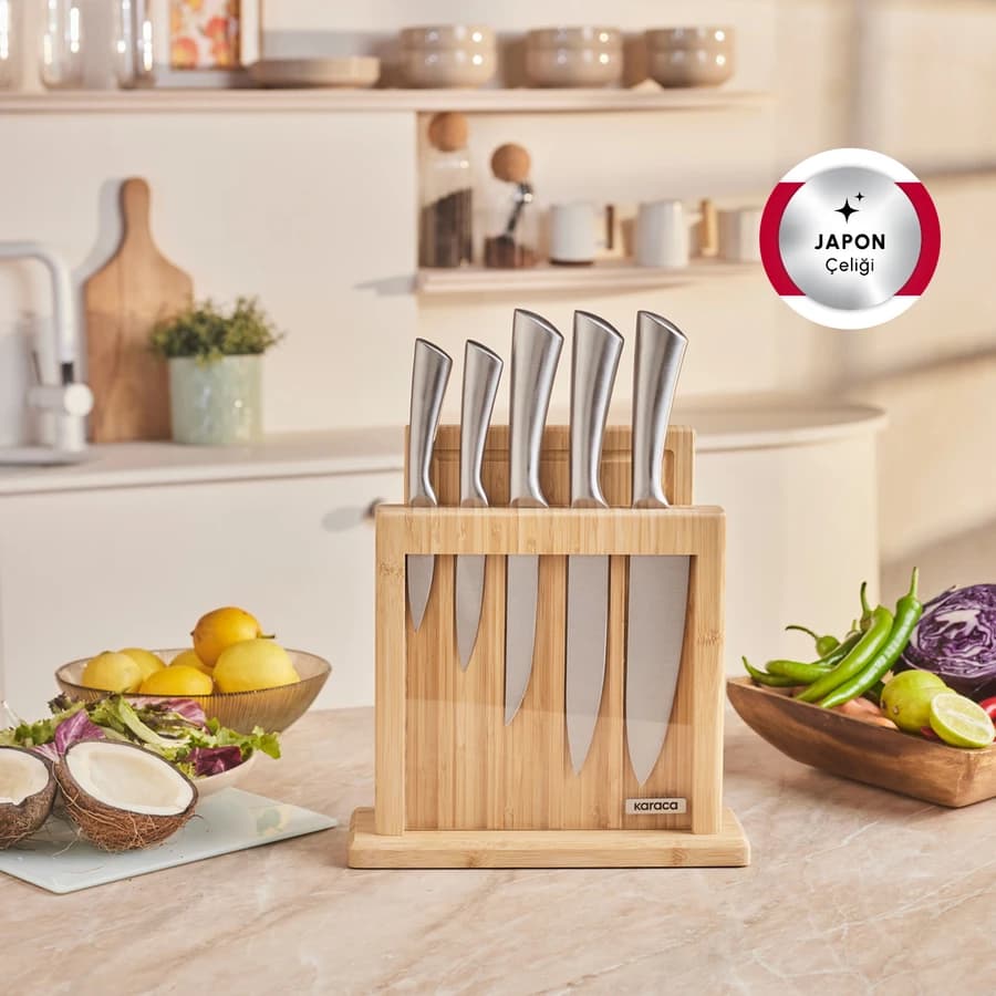 سرویس چاقو و تخته برش 7 پارچه کاراجا Vigor