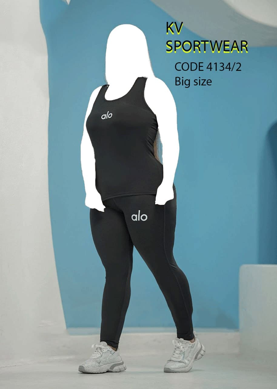 ست تاپ شلوار سایز بزرگ ورزشی زنانه alo کد 003